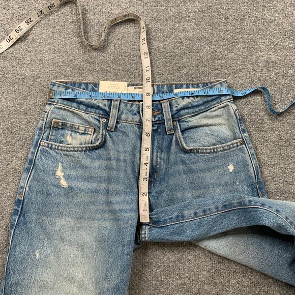 Cotton On:Jeans Womens 22 Storm Blue Rip Low Rise Straight Distressed Denim - Picture 4 of 14